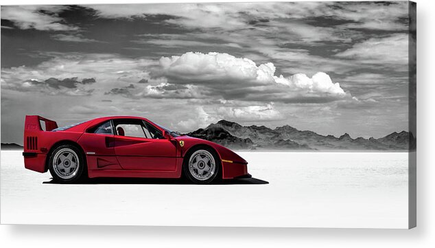 Ferrari Acrylic Print featuring the digital art Ferrari F40 by Douglas Pittman