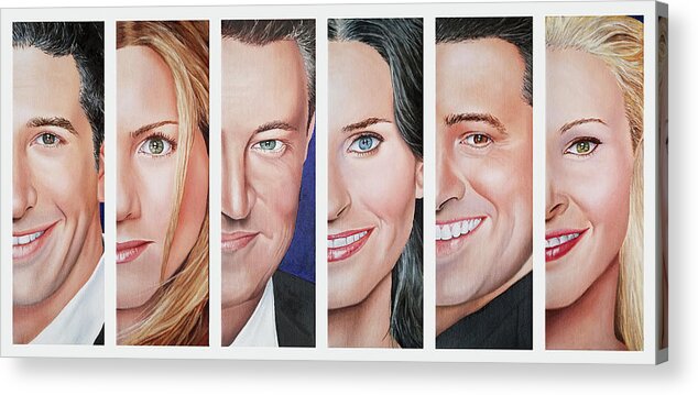 Friends Tv Show Acrylic Print featuring the painting Friends Set One by Vic Ritchey