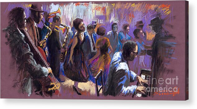 Jazz.pastel Acrylic Print featuring the painting Jazz by Yuriy Shevchuk