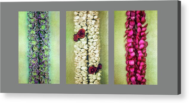 Lei Acrylic Print featuring the photograph Lei Trio by Jade Moon