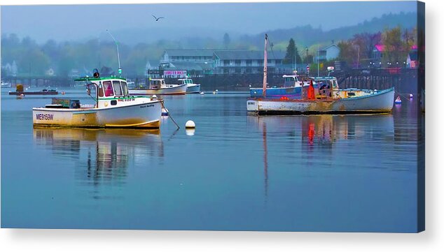 Lobster Boats Acrylic Print featuring the photograph Me9159w by Jeff Cooper