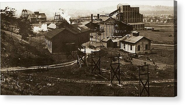 Mineral Springs Acrylic Print featuring the photograph Mineral Springs Colliery Parsons Gravel Hill Scranton Patch area of Wilkes Barre PA 1913 by Arthur Miller