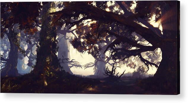 Impressive Natural Landscape Acrylic Print featuring the painting Natural Wonder - 06 by AM FineArtPrints