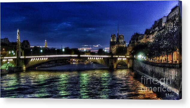 Paris Acrylic Print featuring the photograph Nuit Parisienne reloaded by HELGE Art Gallery