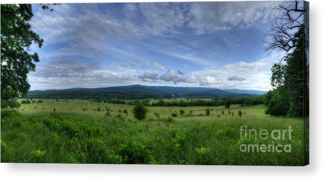 Scenic Acrylic Print featuring the photograph Panoramic scenic of farmland along the South branch of the Potomac by Dan Friend