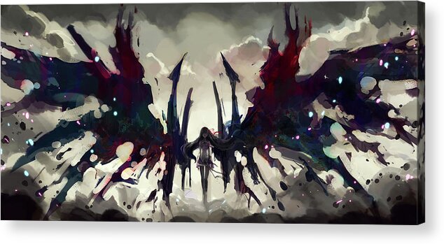 Puella Magi Madoka Magica Acrylic Print featuring the digital art Puella Magi Madoka Magica by Maye Loeser