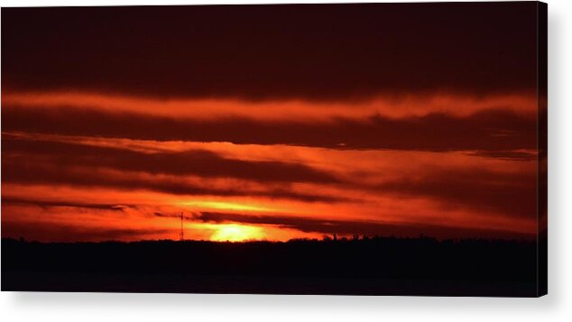 Abstract Acrylic Print featuring the photograph Red Cloud Sunrise by Lyle Crump