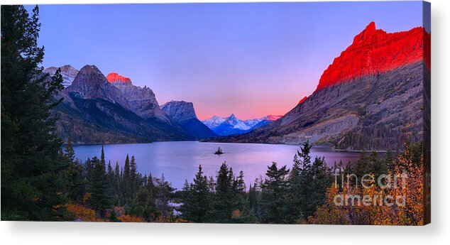 St Mary Acrylic Print featuring the photograph Rocky Mountain Red Over St Mary by Adam Jewell