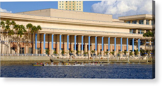 Rowing In Tampa Acrylic Print featuring the photograph Rowing in Tampa by David Lee Thompson