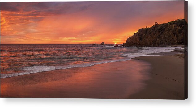 Laguna Beach Acrylic Print featuring the photograph Sundown over Crescent Beach by Cliff Wassmann