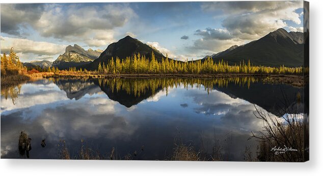 Lakes Acrylic Print featuring the photograph Vermillion Lakes by Andrew Dickman