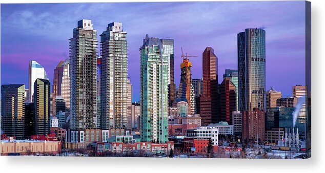 Calgary Acrylic Print featuring the photograph Winter's Sky over Calgary by David Buhler