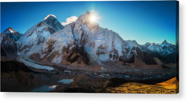 Nepal Acrylic Print featuring the photograph Sunrise On Everest by Owen Weber