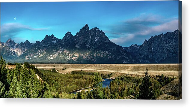 View Acrylic Print featuring the photograph Grand Teton mountains scenic view #6 by Alex Grichenko