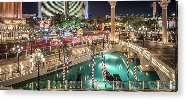 Las Vegas Acrylic Print featuring the photograph View of The Venetian Hotel Resort and Casino #6 by Alex Grichenko