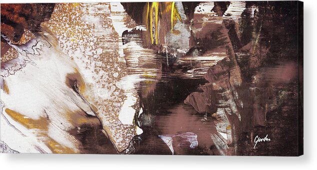 Abstract Acrylic Print featuring the painting Always On My Mind - Brown Contemporary Abstract Painting by Modern Abstract
