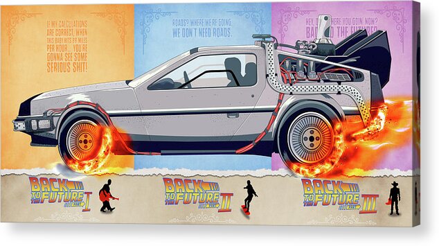 4 sizes Back To The Future Trilogy "Movie Poster" Double Sided Tote Bag 