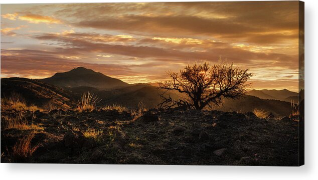 Fort Davis Mountains Acrylic Print featuring the photograph Fort Davis Mountains Sunset by Dean Ginther