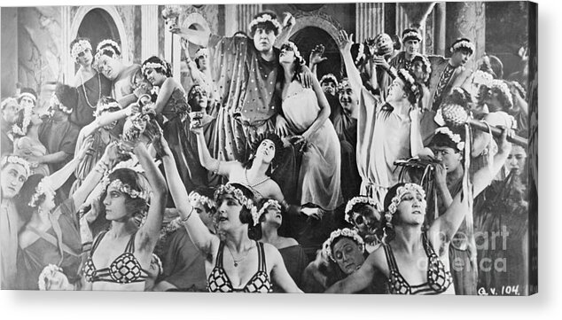 People Acrylic Print featuring the photograph Orgy Scene From Movie Still Quo Vadis by Bettmann