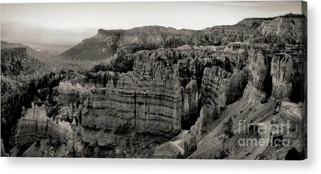 Bryce Canyon Acrylic Print featuring the photograph Panorama Bryce Canyon Black by Chuck Kuhn