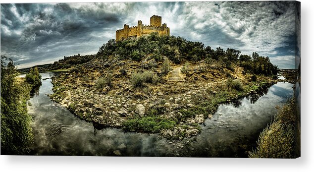 River Acrylic Print featuring the digital art Riverisland Castle by Micah Offman