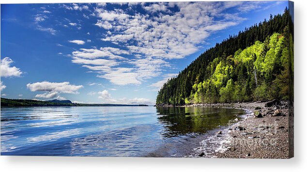 Maine Acrylic Print featuring the photograph St Croix River pano by Alana Ranney