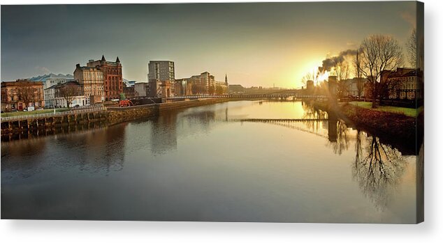 Scenics Acrylic Print featuring the photograph Steamy Clyde Glow by Www.jeffmurrayimaging.com