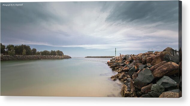 Tuncurry Rock Pool Acrylic Print featuring the digital art Tuncurry rock pool 372 by Kevin Chippindall