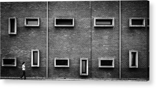 Street Acrylic Print featuring the photograph Walking Trough Geometry by Joo Castro