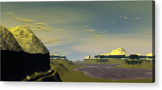 Exoplanet Acrylic Print featuring the digital art Garden Planet 4 #1 by Bernie Sirelson