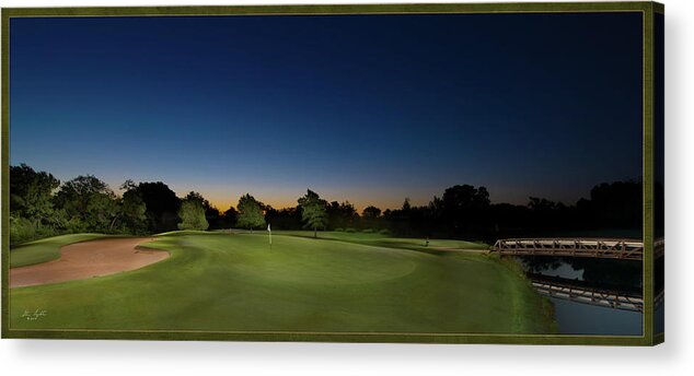 Green Acrylic Print featuring the photograph #11 Abilene Country Club North #11 by Steve Templeton