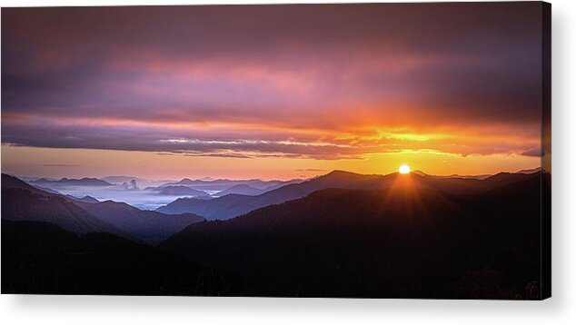Maggie Valley Acrylic Print featuring the photograph A New Day Begins by Jordan Hill