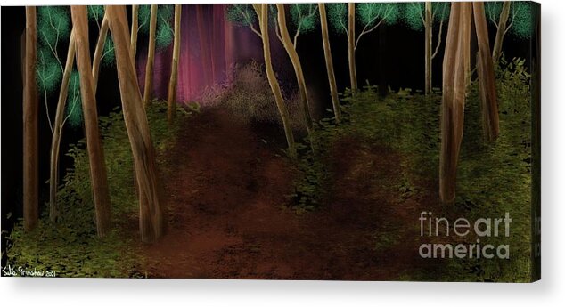 Forrest Acrylic Print featuring the digital art A Night Tales by Julie Grimshaw