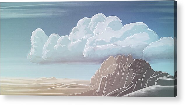 Mountains Acrylic Print featuring the digital art Art - Desert Mountains by Matthias Zegveld
