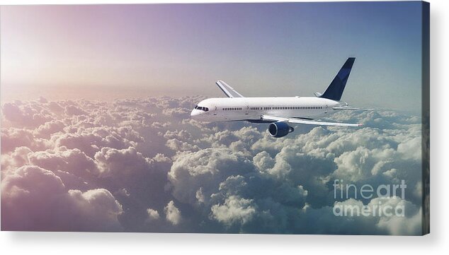 Aircraft Acrylic Print featuring the digital art Art - Flight 715 by Matthias Zegveld