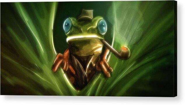 Frog Acrylic Print featuring the digital art Art - Inspector Frog by Matthias Zegveld