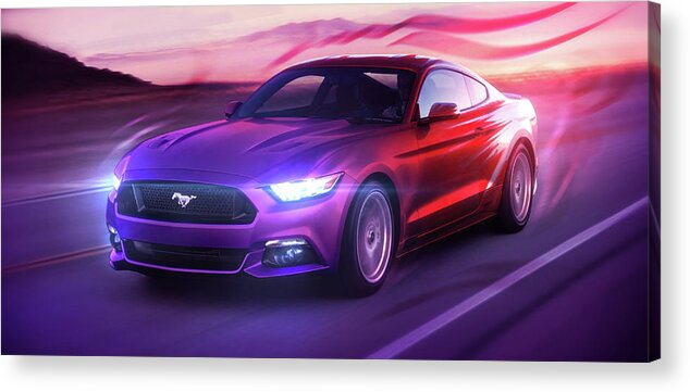 Cars Acrylic Print featuring the digital art Art - The Great Ford Mustang by Matthias Zegveld