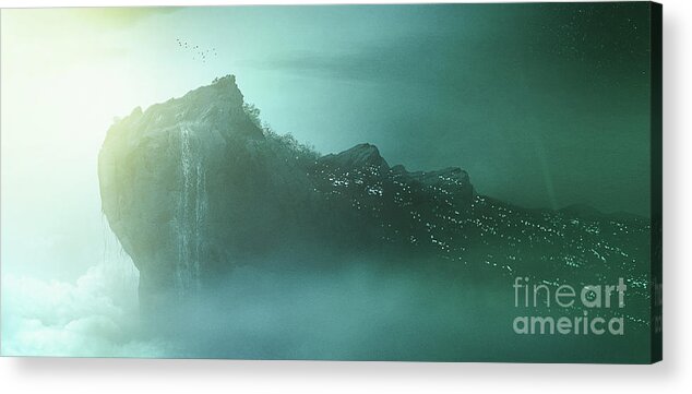 Rocks Acrylic Print featuring the digital art Art - The Rock by Matthias Zegveld