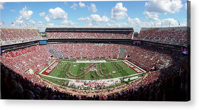 Gameday Acrylic Print featuring the photograph Bama Script A Panorama by Kenny Glover