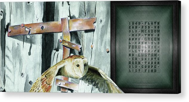 Barn Finds Acrylic Print featuring the digital art Barn Finds / Love Letter by David Squibb