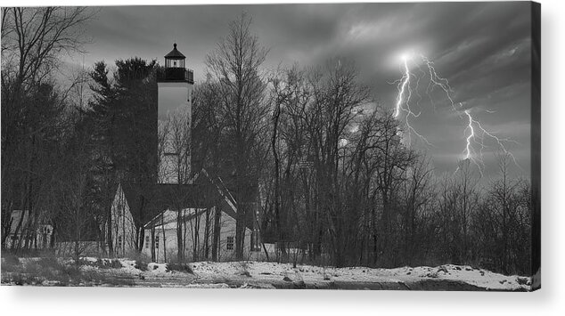Dramatic Sky Acrylic Print featuring the photograph Beware Spooky Lighthouse by Scott Burd