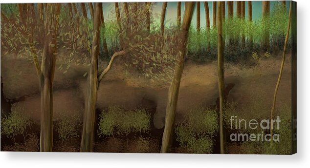 Bushland Acrylic Print featuring the digital art Bushland by Nature's Hand by Julie Grimshaw