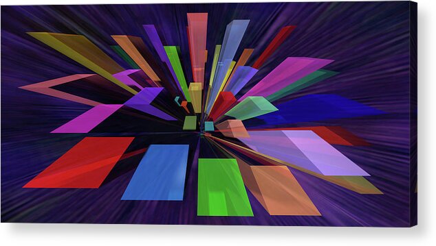 Abstract Acrylic Print featuring the digital art Colour City by Dave Turner