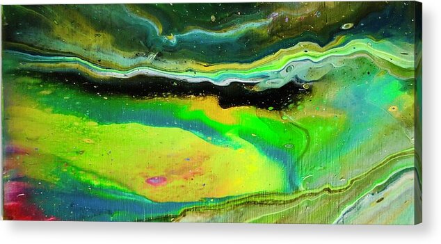 Pour Art Acrylic Print featuring the mixed media Depth finder by Cynthia King