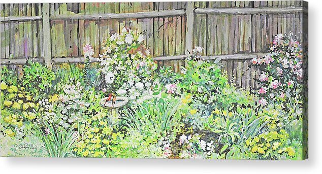 Paintings Acrylic Print featuring the painting Dotties Garden by P Anthony Visco