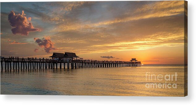 Naples Acrylic Print featuring the photograph Evening over Naples Pier by Brian Jannsen