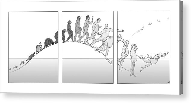 Captionless Acrylic Print featuring the drawing Evolution Of Man by Lila Ash