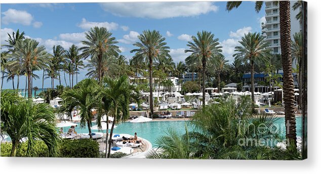 Fontainebleau Miami Beach Acrylic Print featuring the photograph Fontainebleau Miami Beach by David Oppenheimer