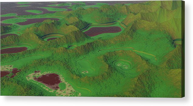 Exoplanet Acrylic Print featuring the digital art Garden Planet 4 by Bernie Sirelson