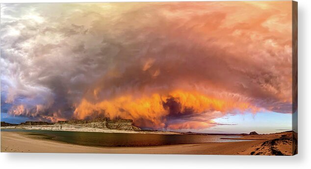 Lake Powell Acrylic Print featuring the photograph June 2021 Storm over Lake Powell by Alain Zarinelli